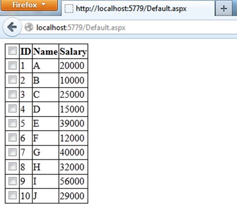 uncheck gridview checkboxes jquery